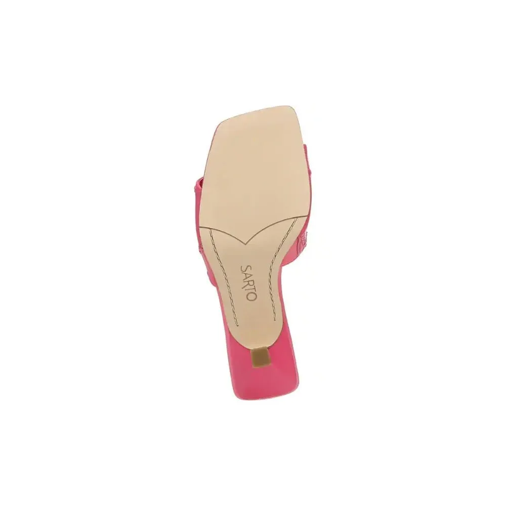 Betty Peony Pink Leather Franco Sarto Slide Sandals