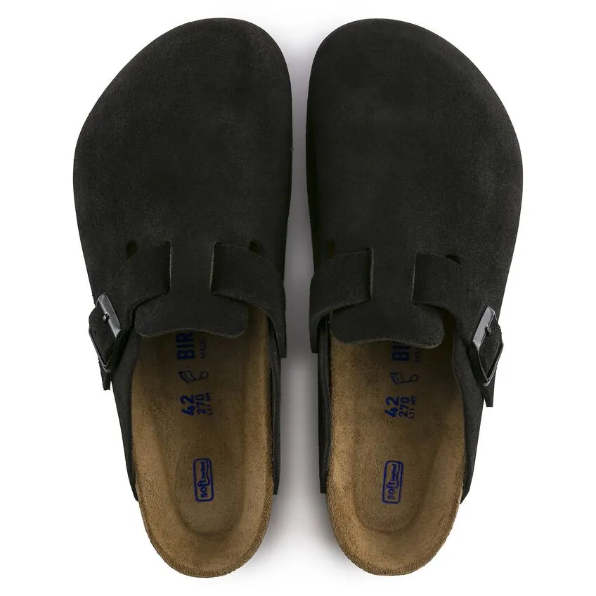 Birkenstock - Boston Soft Footbed Black Suede Leather R 660471