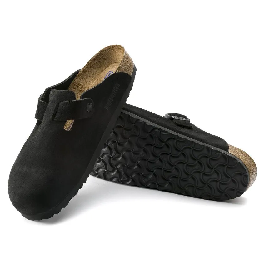 Birkenstock - Boston Soft Footbed Black Suede Leather R 660471