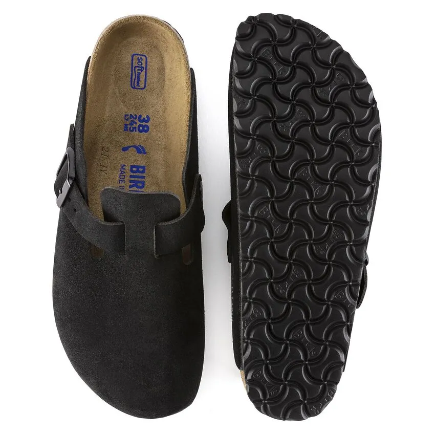 Birkenstock - Boston Soft Footbed Black Suede Leather R 660471