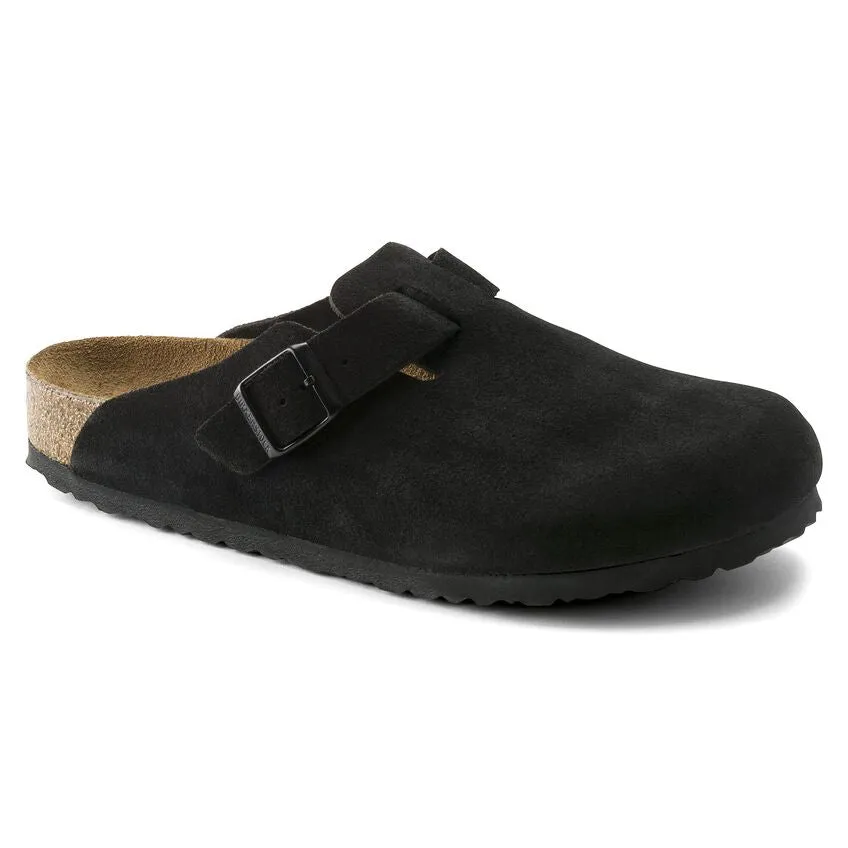 Birkenstock - Boston Soft Footbed Black Suede Leather R 660471