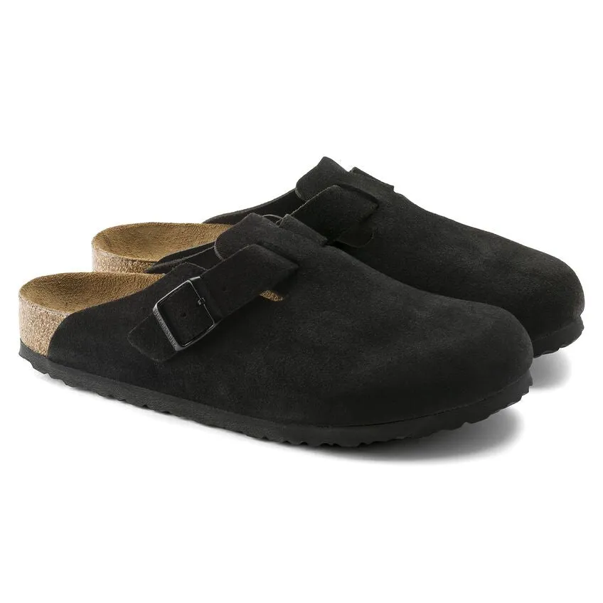 Birkenstock - Boston Soft Footbed Black Suede Leather R 660471