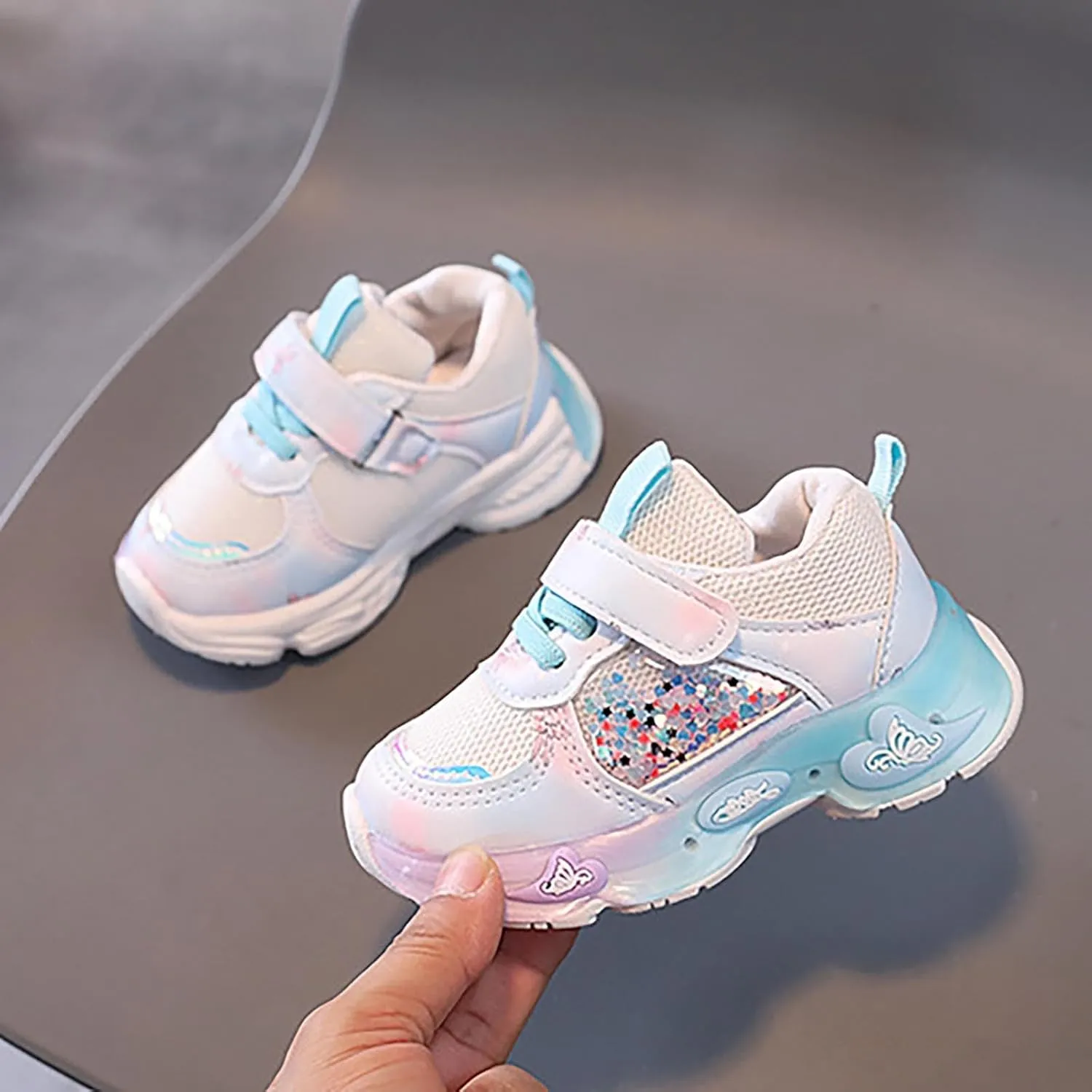 Boys Girls Sneakers LED Light Up Shoes Toddler Led Luminous Mesh Breathable Sneakers Kids Girls Size 12 Slip on Shoes