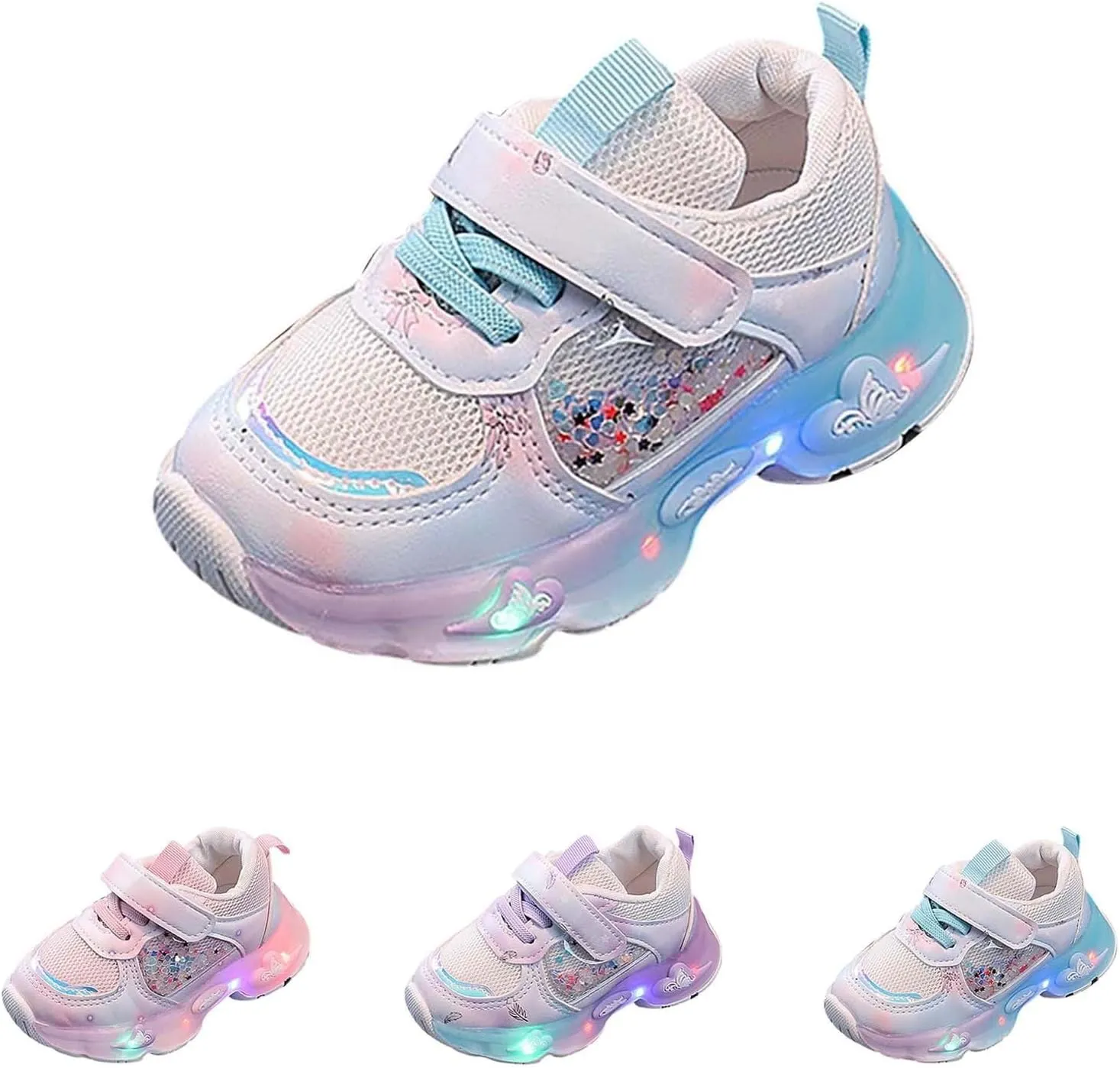 Boys Girls Sneakers LED Light Up Shoes Toddler Led Luminous Mesh Breathable Sneakers Kids Girls Size 12 Slip on Shoes