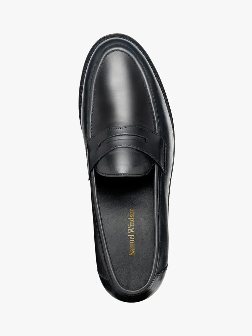 BV36 Samuel Windsor Penny Loafer Black Shoe
