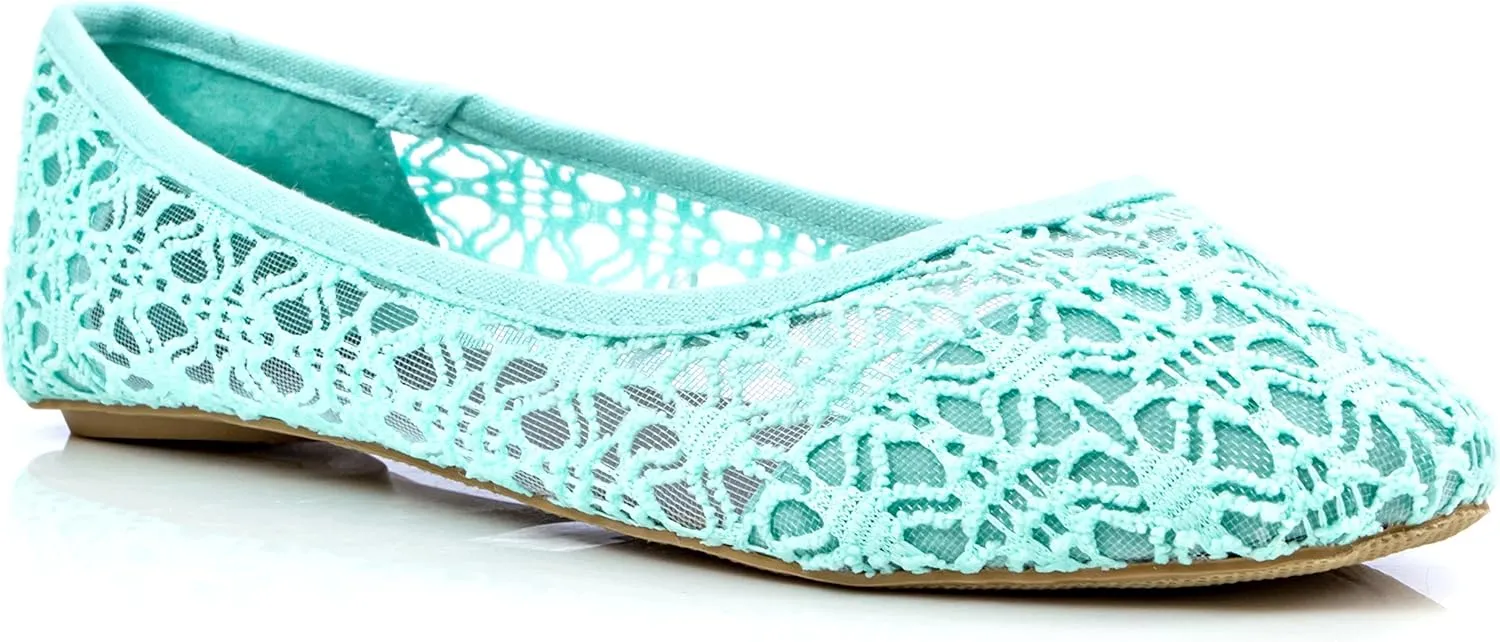 Charles Albert Women's Breathable Crochet Lace Ballet Flat