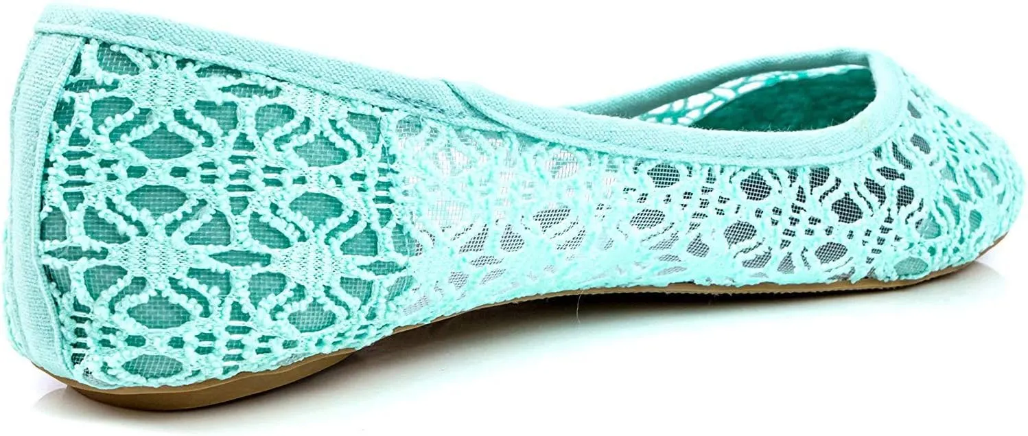 Charles Albert Women's Breathable Crochet Lace Ballet Flat