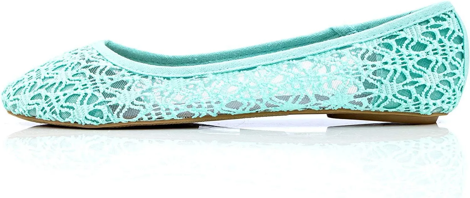 Charles Albert Women's Breathable Crochet Lace Ballet Flat
