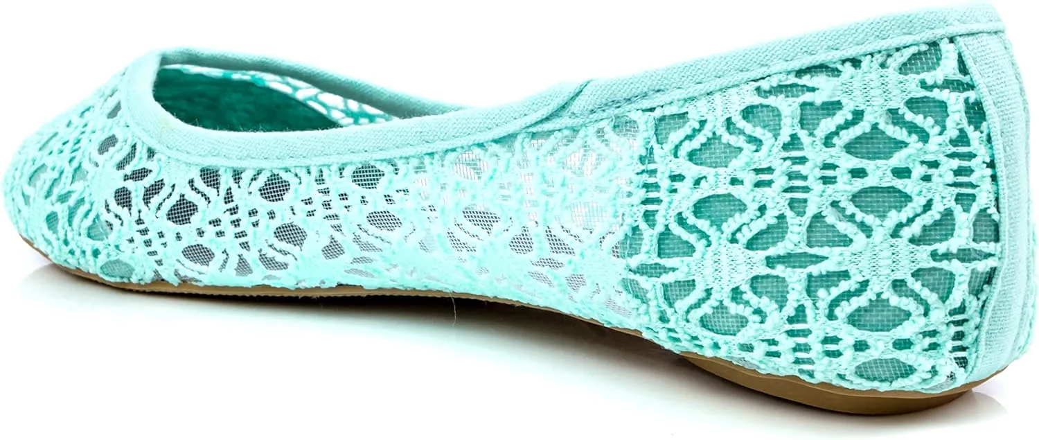 Charles Albert Women's Breathable Crochet Lace Ballet Flat