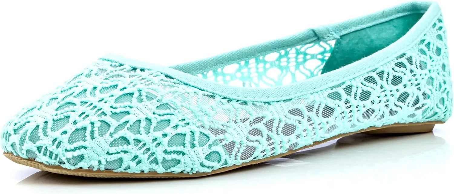 Charles Albert Women's Breathable Crochet Lace Ballet Flat