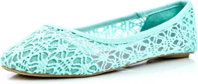 Charles Albert Women's Breathable Crochet Lace Ballet Flat