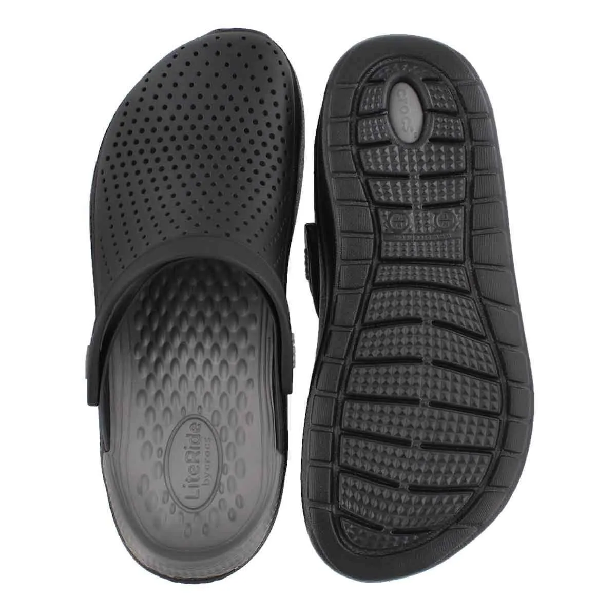 Crocs LiteRide Clog 204592-0DD - כפכף קרוקס לייט-רייד בצבע שחור/אפור