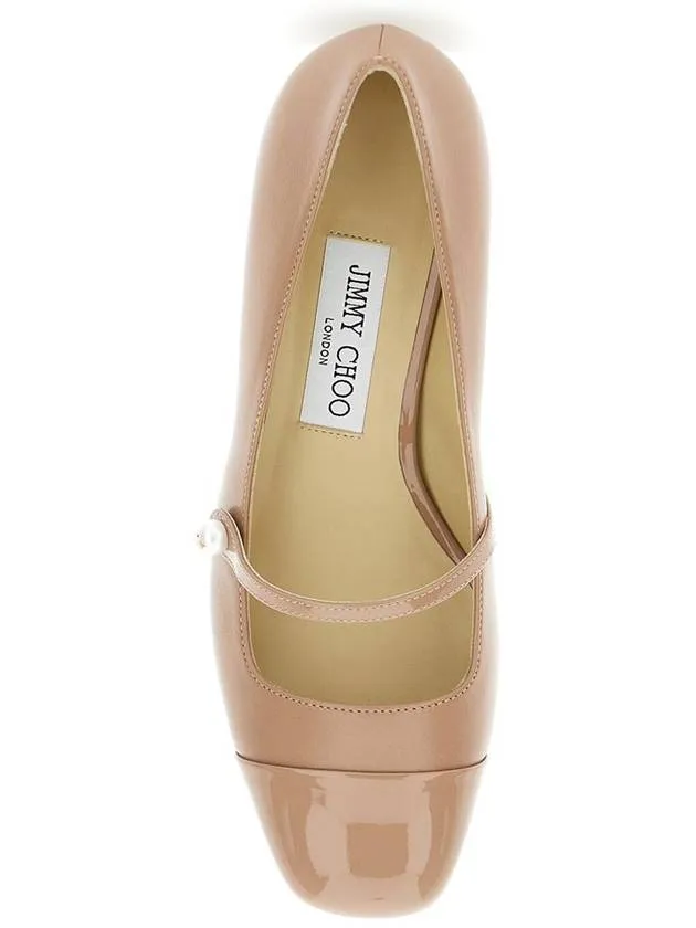 'Elisa' Pink Pumps With Strap Closure With Button In Leather Blend Woman
