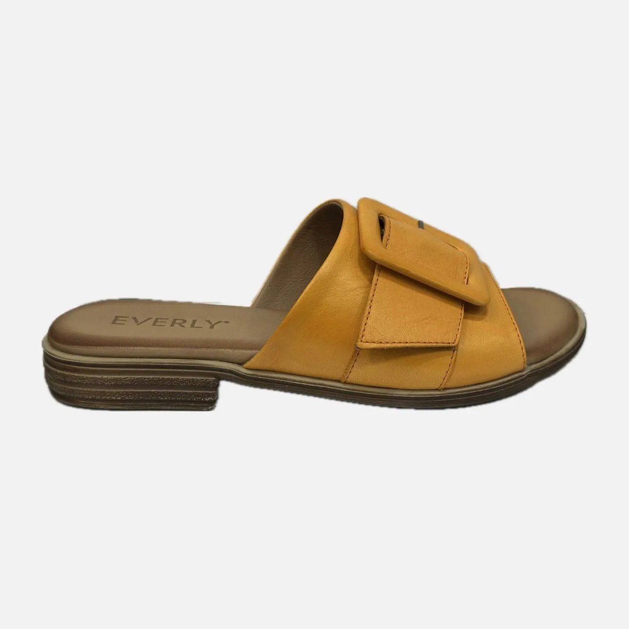 Everly Women's Lauren 03 Buckle Sandals- Orange