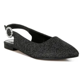 Glitter Slingback Flat Sandals