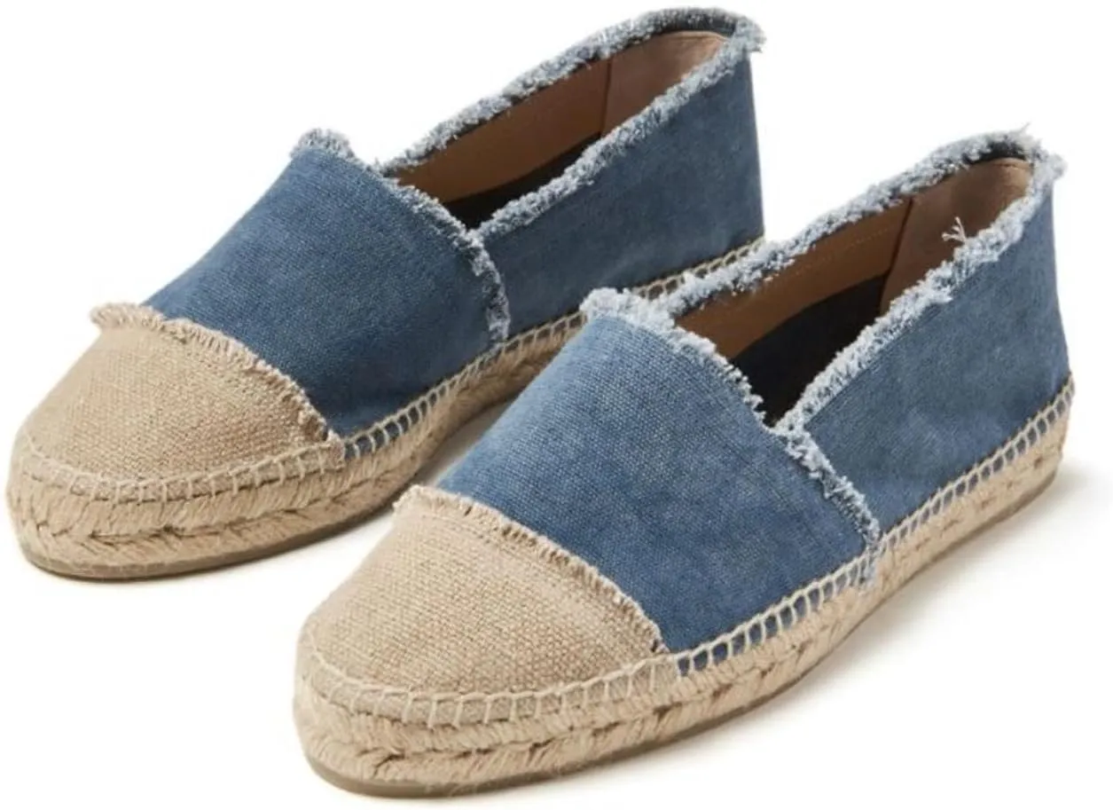 heelchic Espadrille Women's Flats Slip On Closed Toe Simple Cap-Toe Platform Loafers Classic Comfortable and Breathable Lightweight Material Shoes