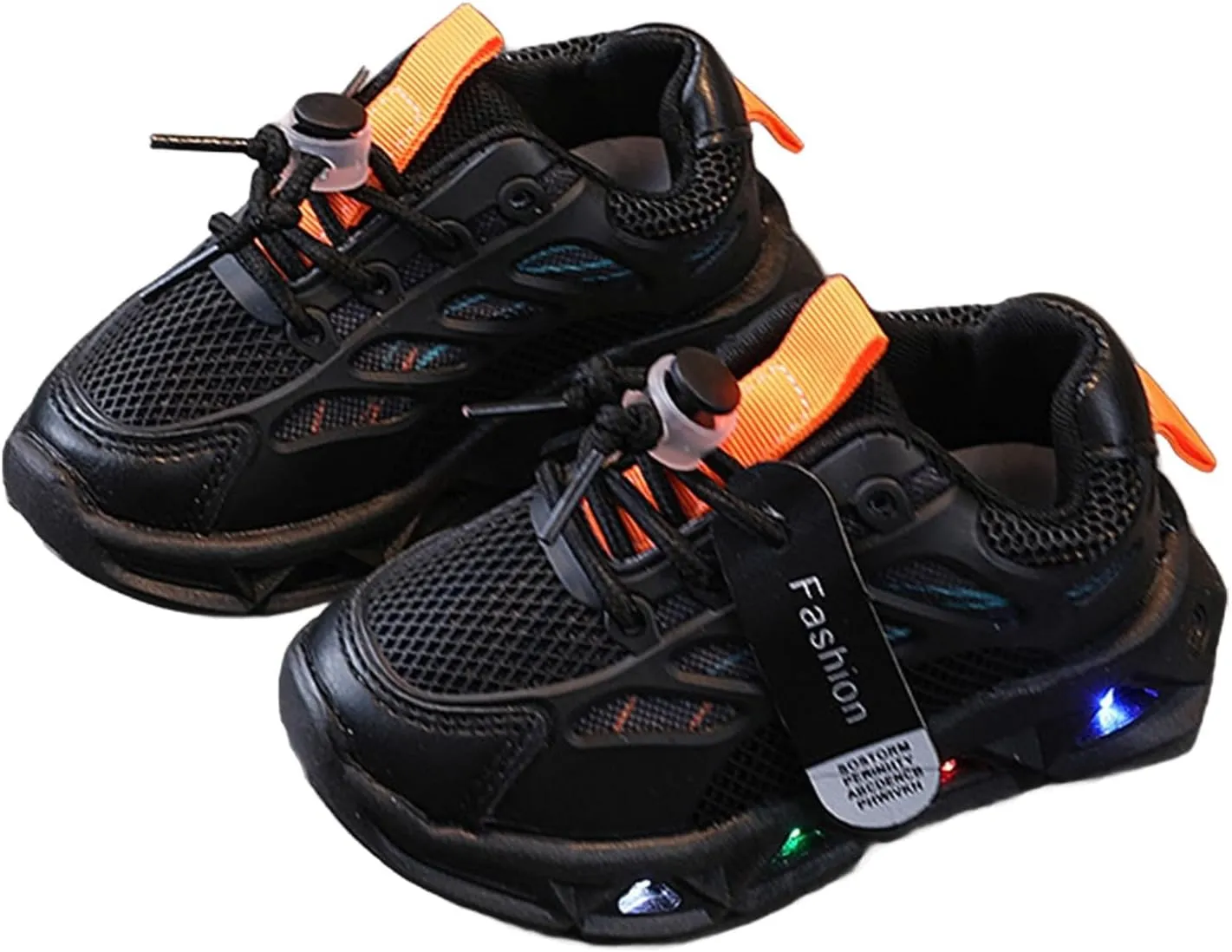 Kids LED Light Sneakers Boys Girls Adjustable Strap Luminous Sport Walking Shoes Mesh Breathable Running Shoes