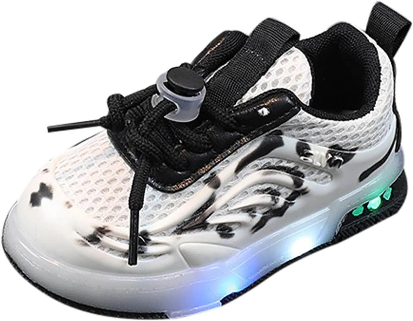 Kids LED Sneakers Light Up Shoes Boys Mesh Breathable Flash Sneakers Girls Adjustable Strap Glowing Luminous Shoes