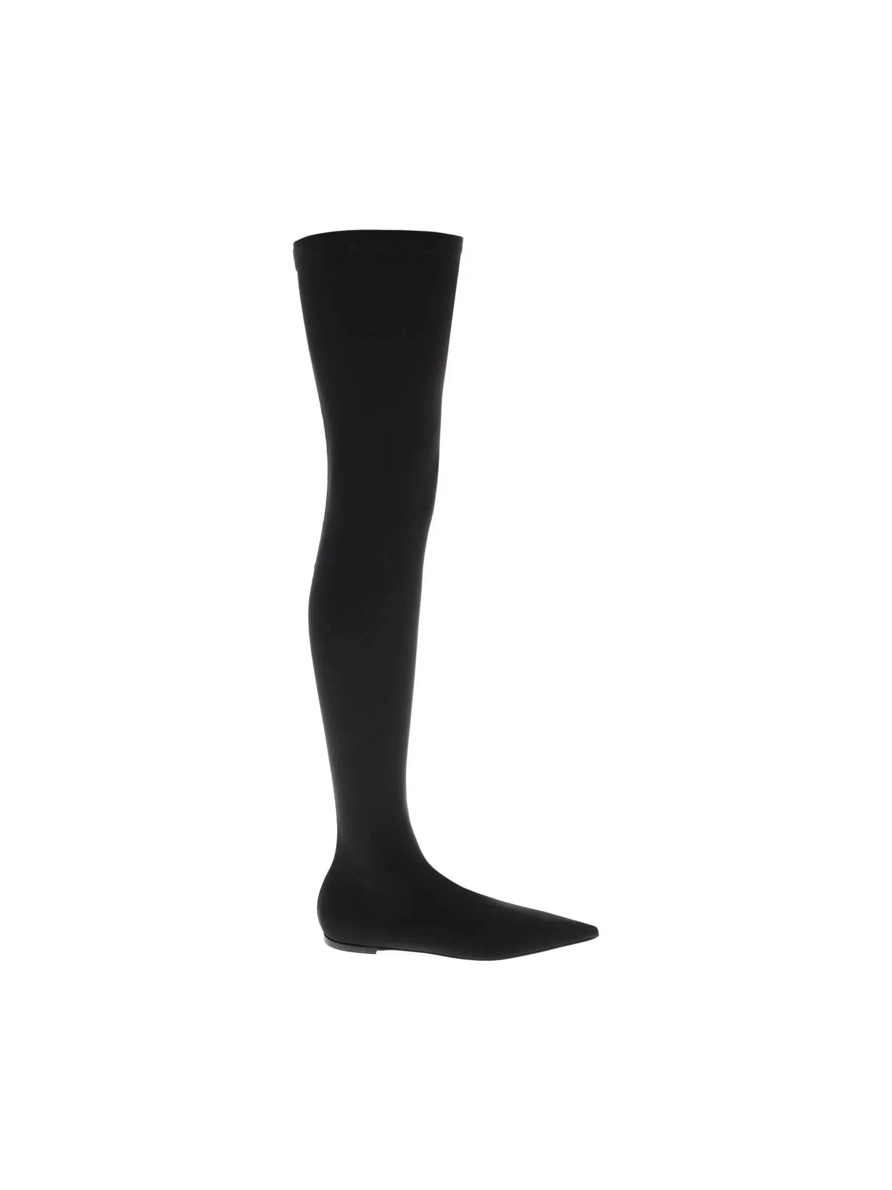 Lace-Up Leather Thigh-High Boots
