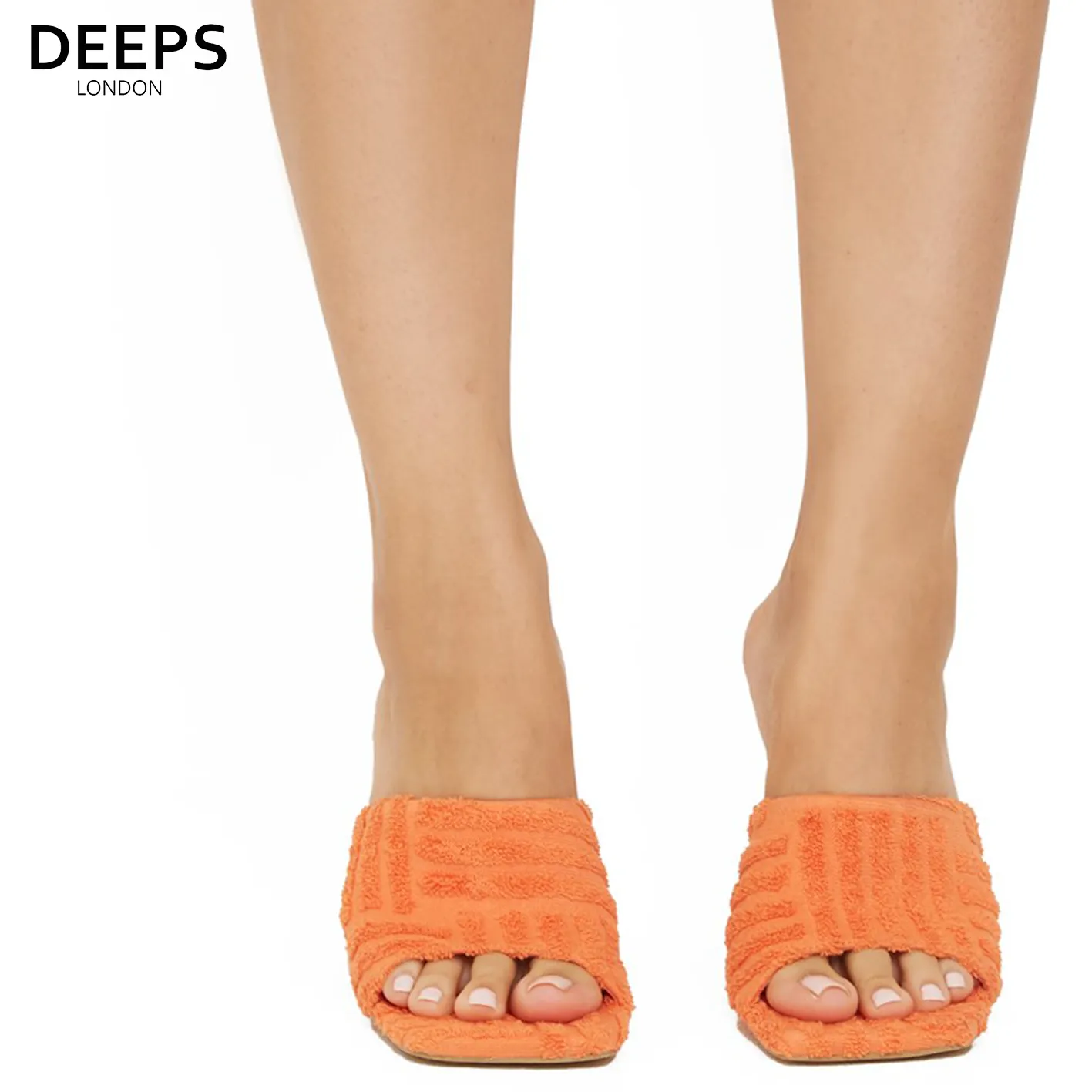 LAILA TOWEL FABRIC MULE HEEL GREEN