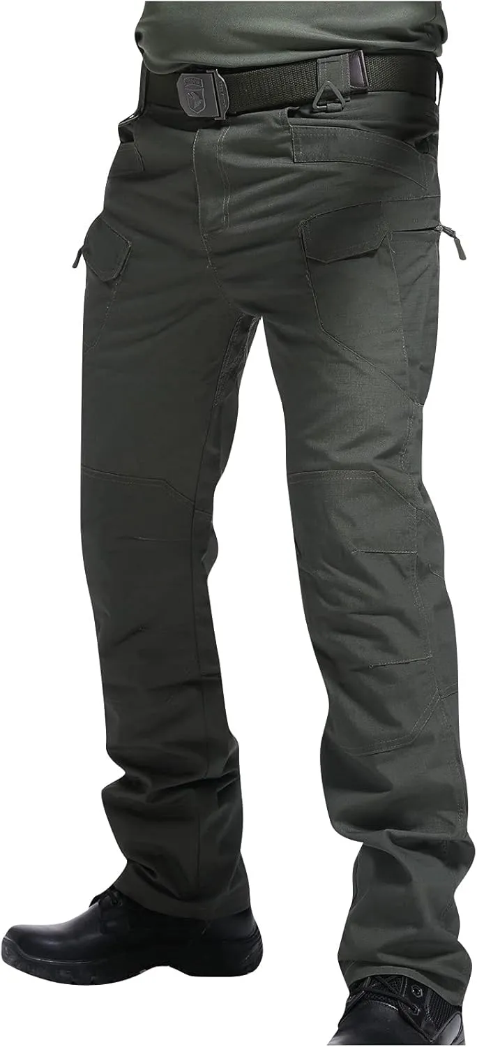Men's Military Tactical Cargo Pants Water Resistant Relaxed Fit Outdoor Hiking Trousers Combat Army Cargo Work Pants