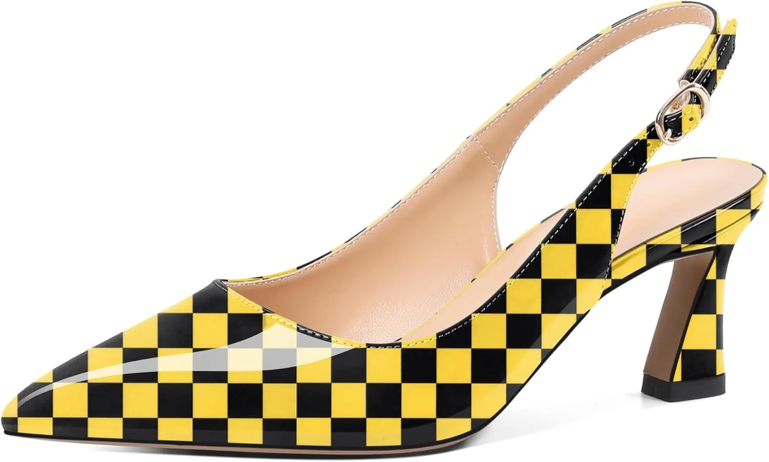 Mettesally Womens Slingback Heels Low Kitten Pumps Pointed Toe 2.5 Inch Elegant Office Dress Shoes