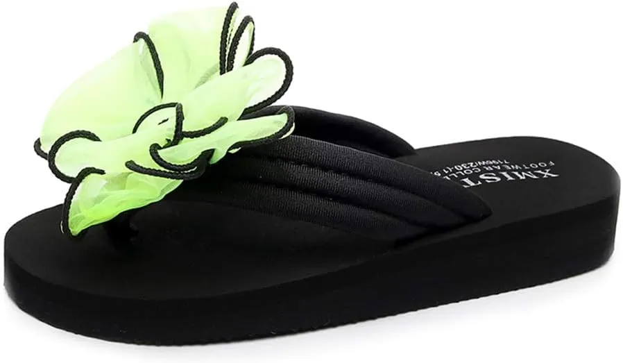 MIOKE Women's Bohemian Bowknot Flipflops Sandals Fashion Comfy Nonslip Platform Summer Beach Thong Sandal