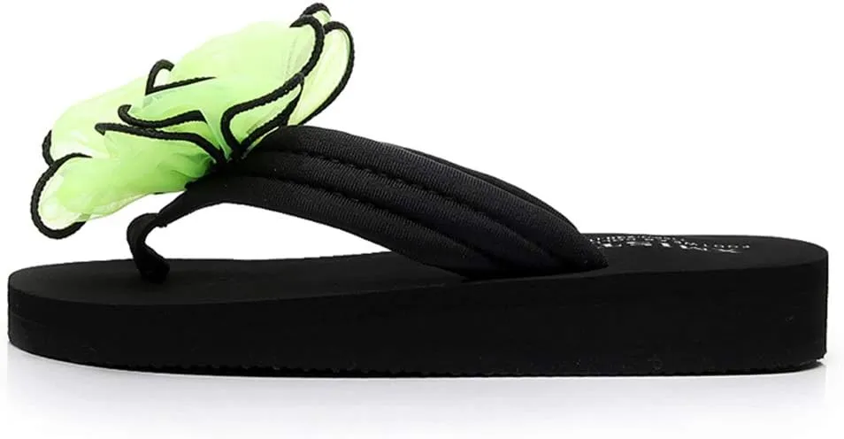 MIOKE Women's Bohemian Bowknot Flipflops Sandals Fashion Comfy Nonslip Platform Summer Beach Thong Sandal