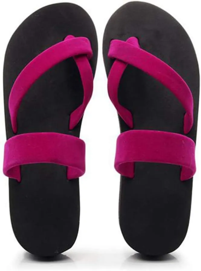 MIOKE Women's Strappy Flat Flipflops Summer Platform Slip On Comfort Nonslip Casual Beach Thong Sandals