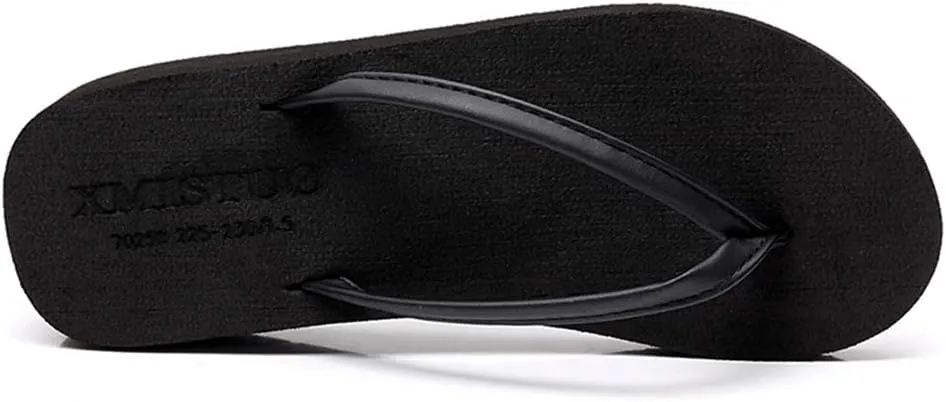 MIOKE Women's Wedge Flipflops Sandals Casual Summer Beach Non Slip Comfort Platform Flipflop Thong Sandal