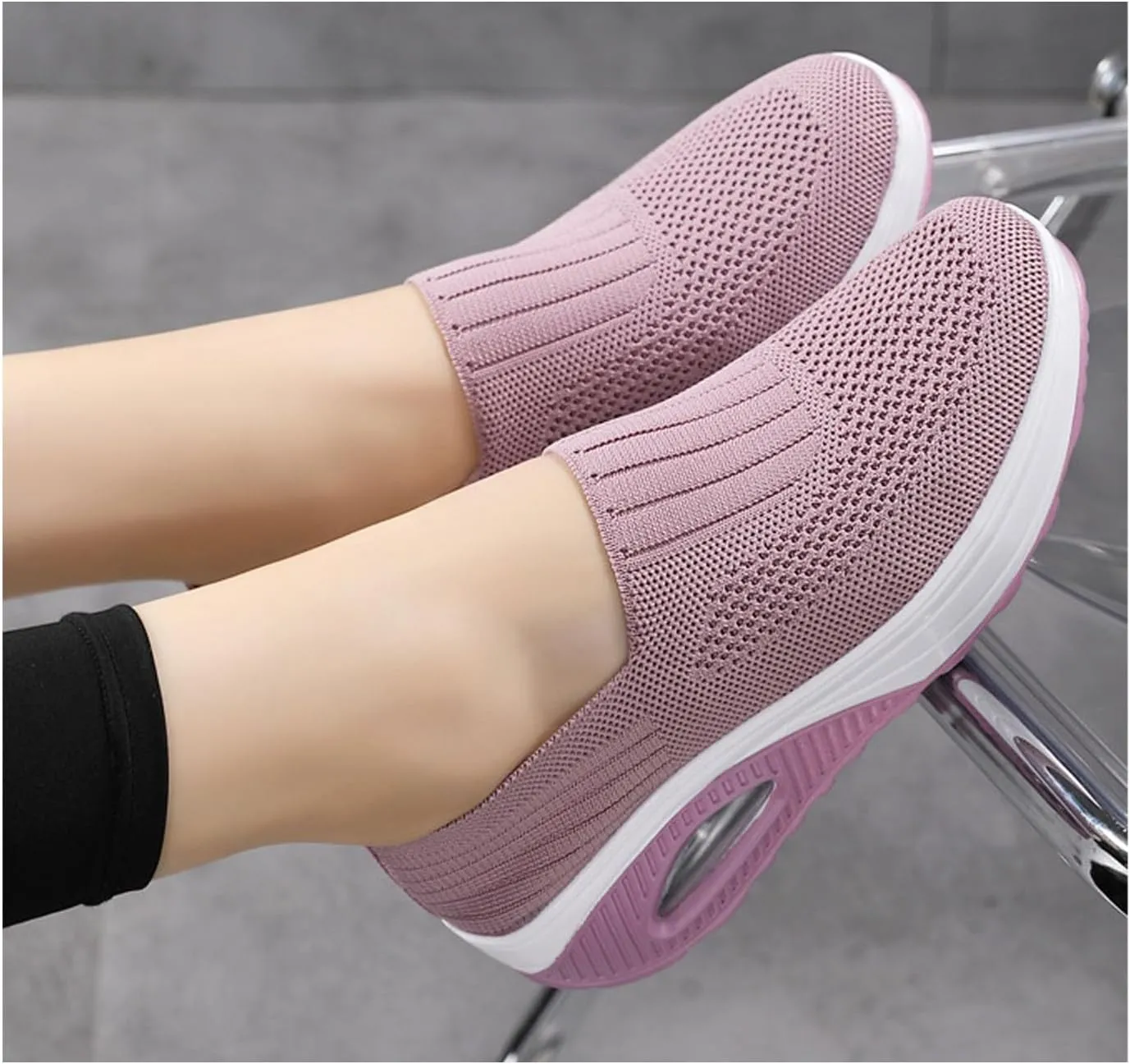 Orthopedic Sneakers for Women Slip-on Light Air Cushion Wedge Walking Shoes Mesh Arch Support Orthopedic Sneakers