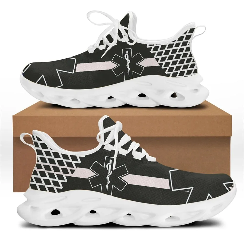 Paramedic EMT EMS Pattern Women Platform Sneakers Breathable Lace up Flat Shoes for Ladies Light Comfort Zapatos