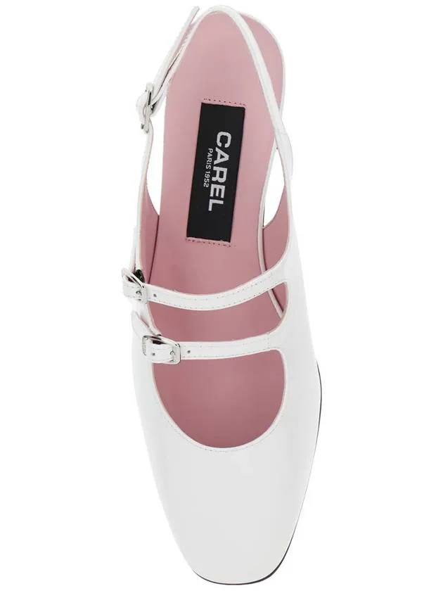 'Peche' White Mary Jane Pumps In Patent Leather Woman