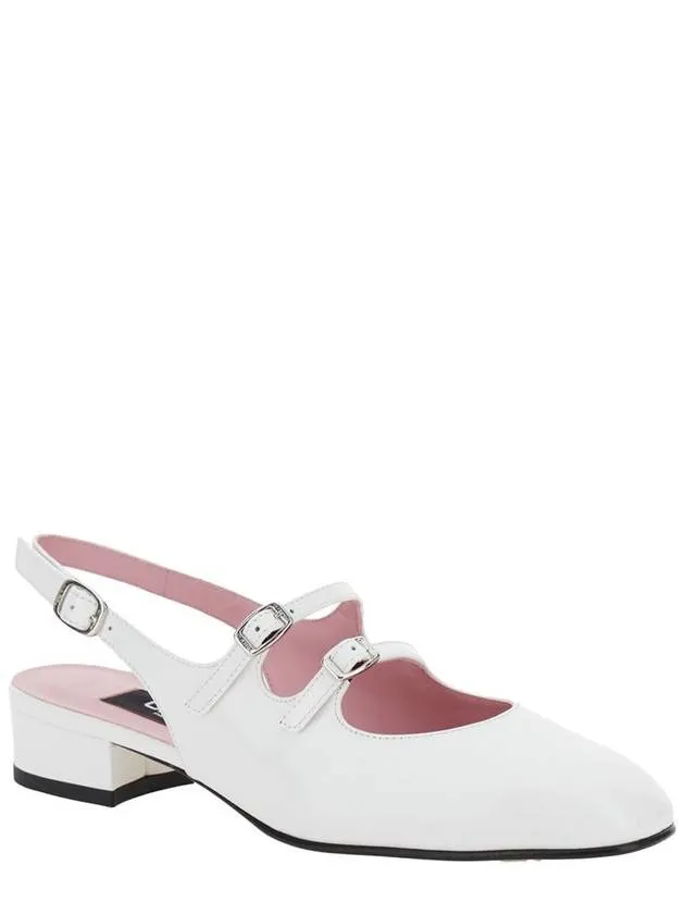 'Peche' White Mary Jane Pumps In Patent Leather Woman