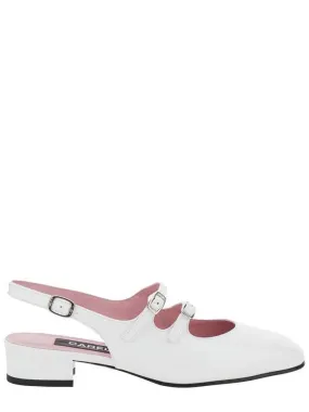 'Peche' White Mary Jane Pumps In Patent Leather Woman