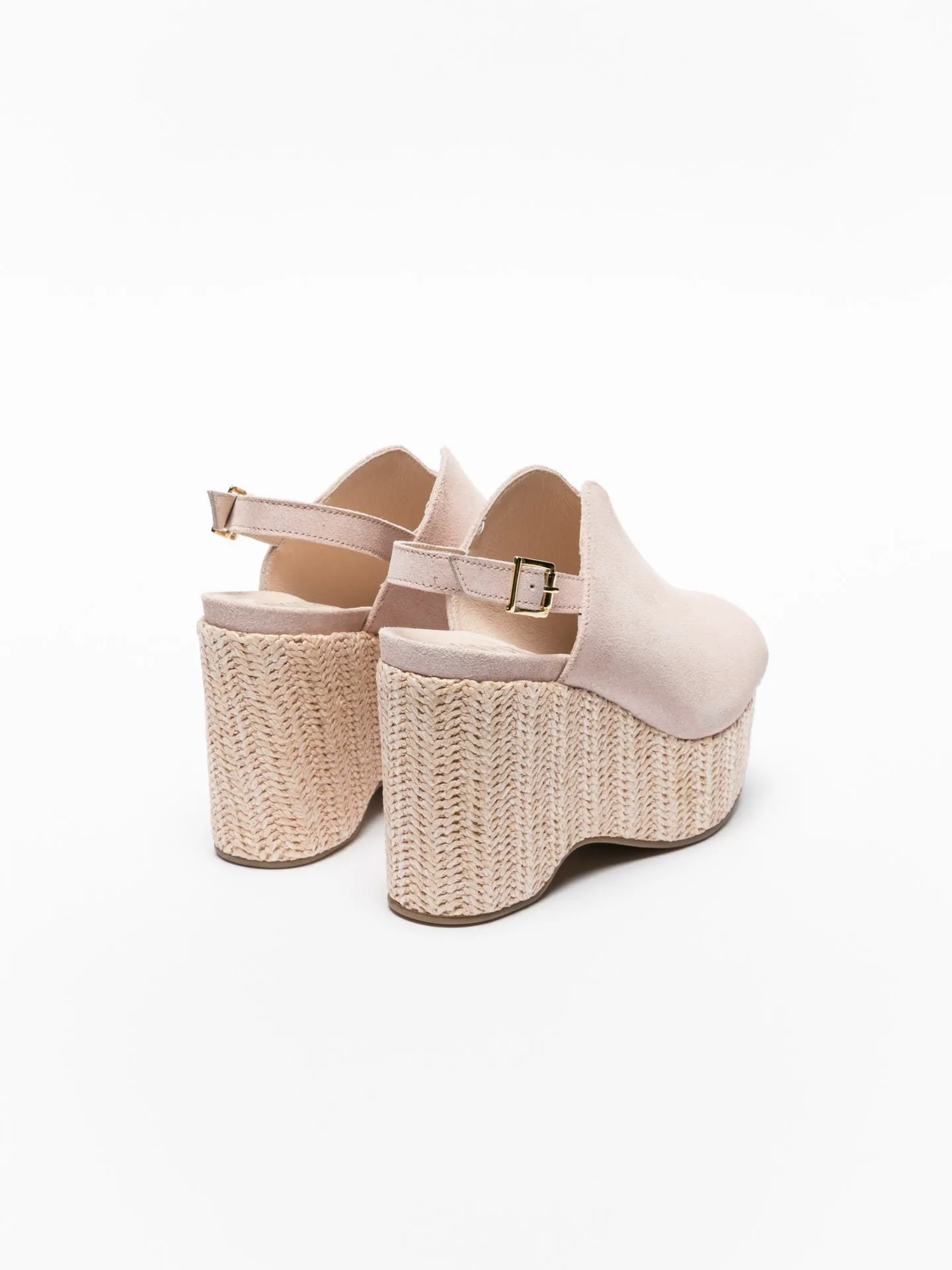 Pink Wedge Mules