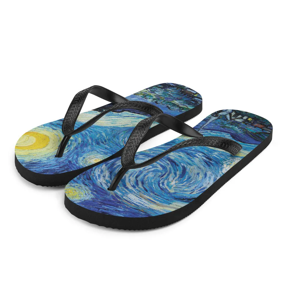 Starry Night Flip-Flops