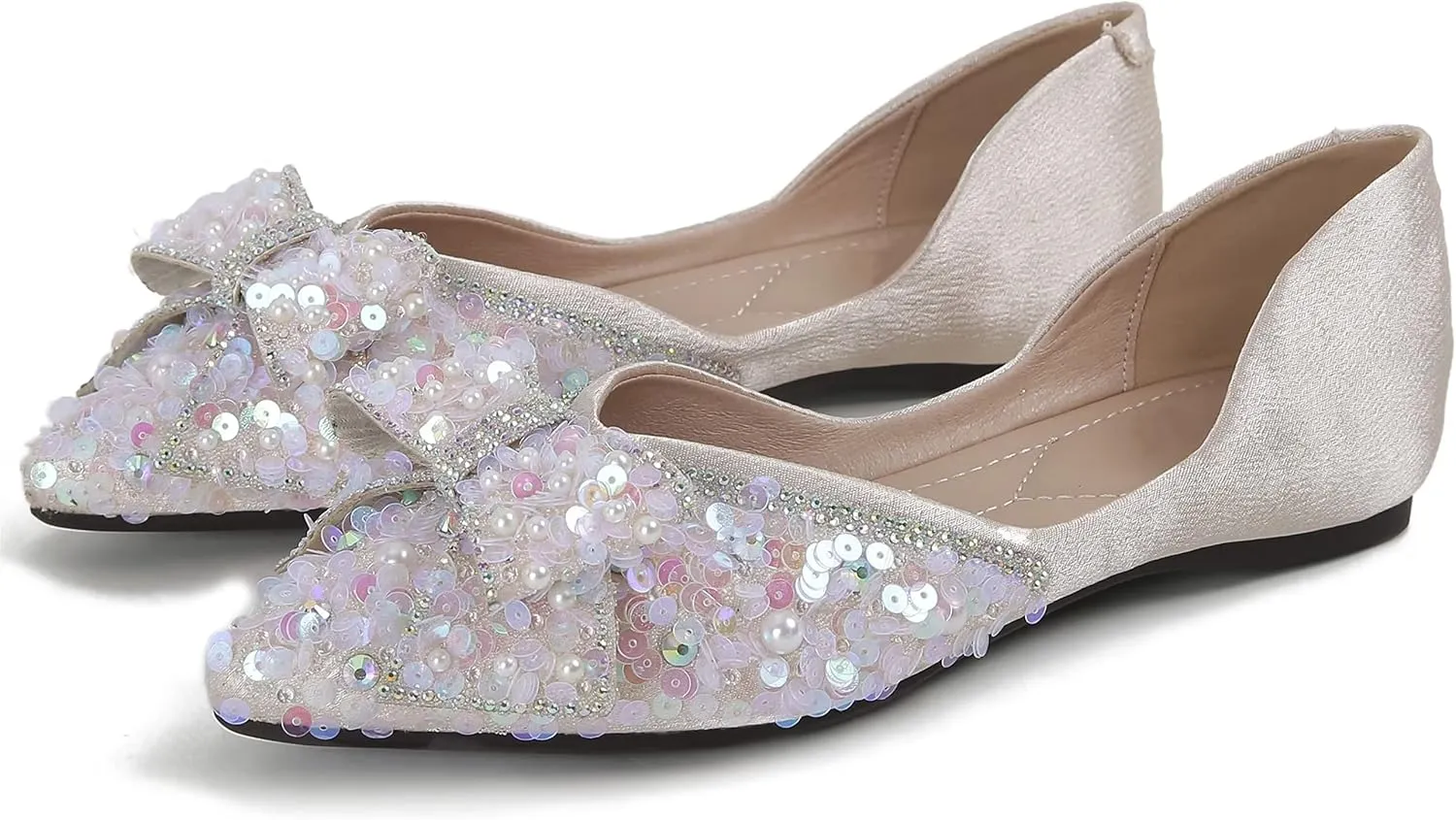 Stunner Womens Flats Comfortable Pointed Toe Flats Shoes Bowknot Breathable Dress Flats for Women