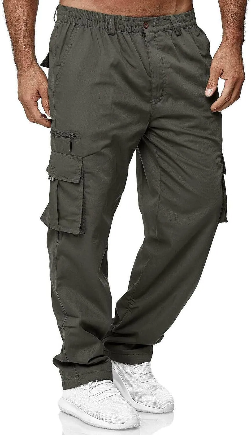 Tactical Pants for Men Military Lightweight Fishing Cargo Pants Relaxed Fit Waterproof Workout Ripstop Work Pants