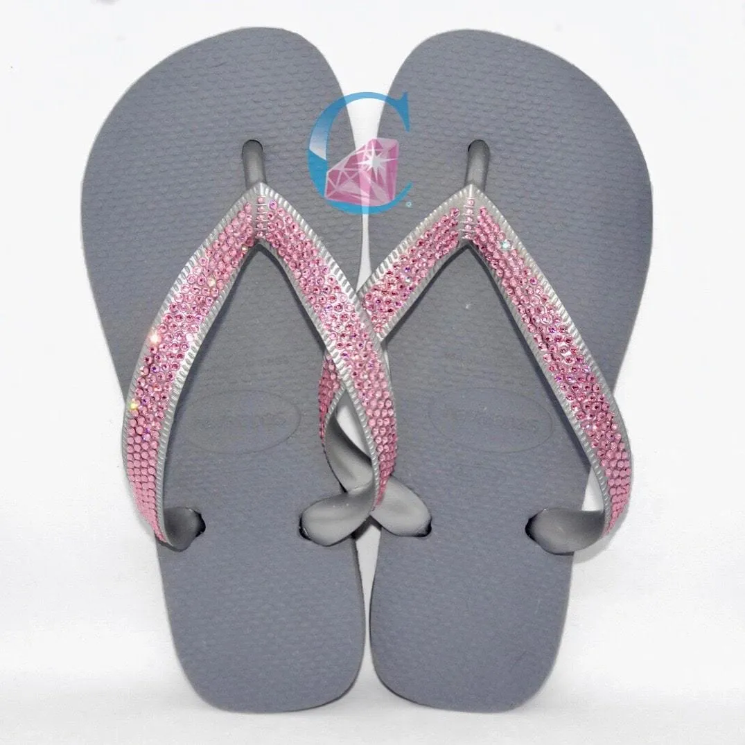 Thick Strap embellished Havaianas - 4 Rows *