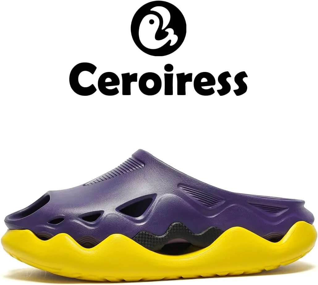 Unisex Outdoor Sports Fashion Chunky Dad Sandals, Mules & Clogs - Breathable Hollow Design, 2in Elevation, Arch Support, Post-Workout Recovery, Waterproof & Quick-Dry, Non-Slip Slides
