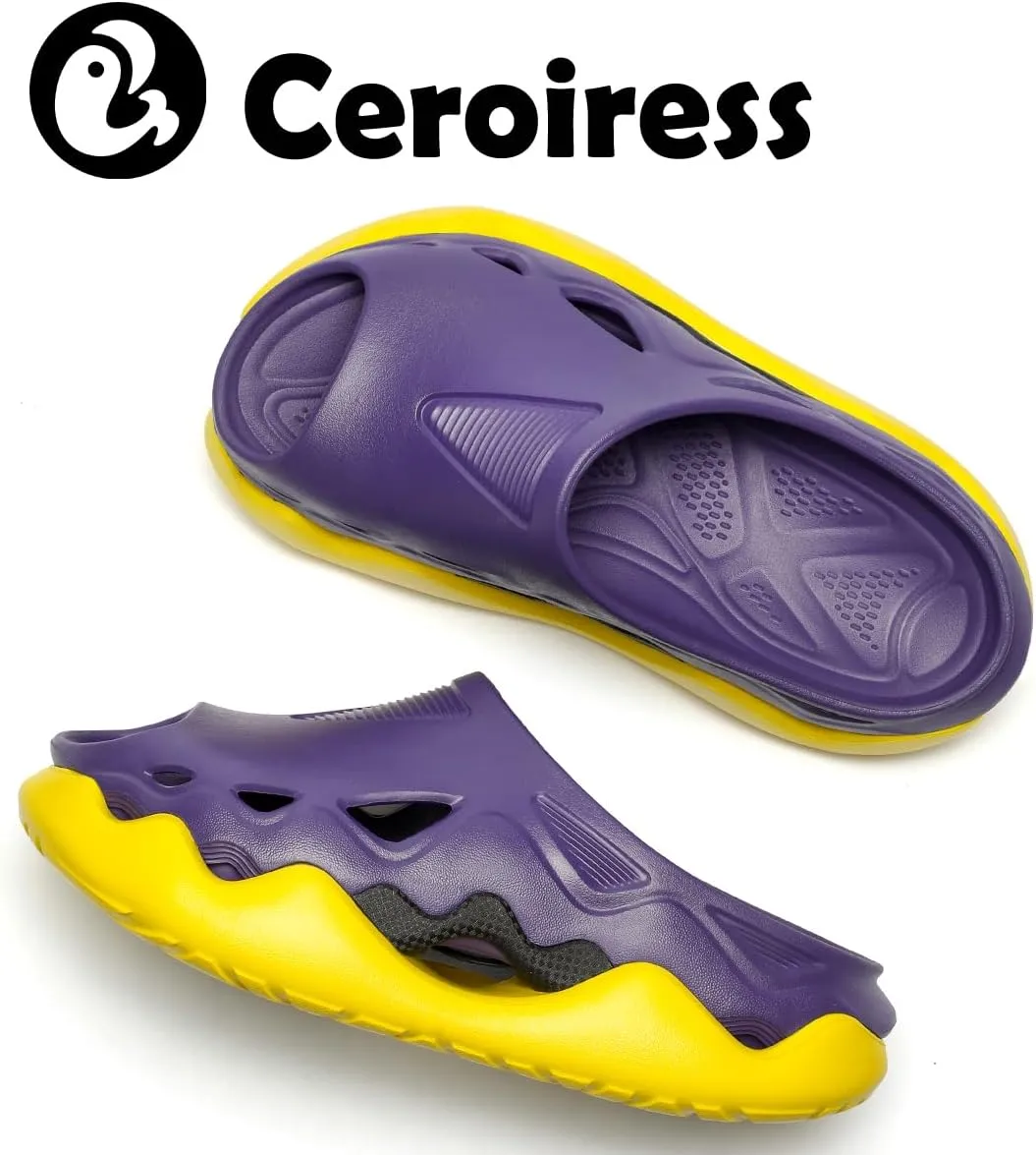 Unisex Outdoor Sports Fashion Chunky Dad Sandals, Mules & Clogs - Breathable Hollow Design, 2in Elevation, Arch Support, Post-Workout Recovery, Waterproof & Quick-Dry, Non-Slip Slides