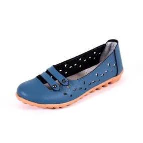 Women Soft Comfortable Summer Outdoor Casual Hollow Out Breathable Flat Loafers Shoes