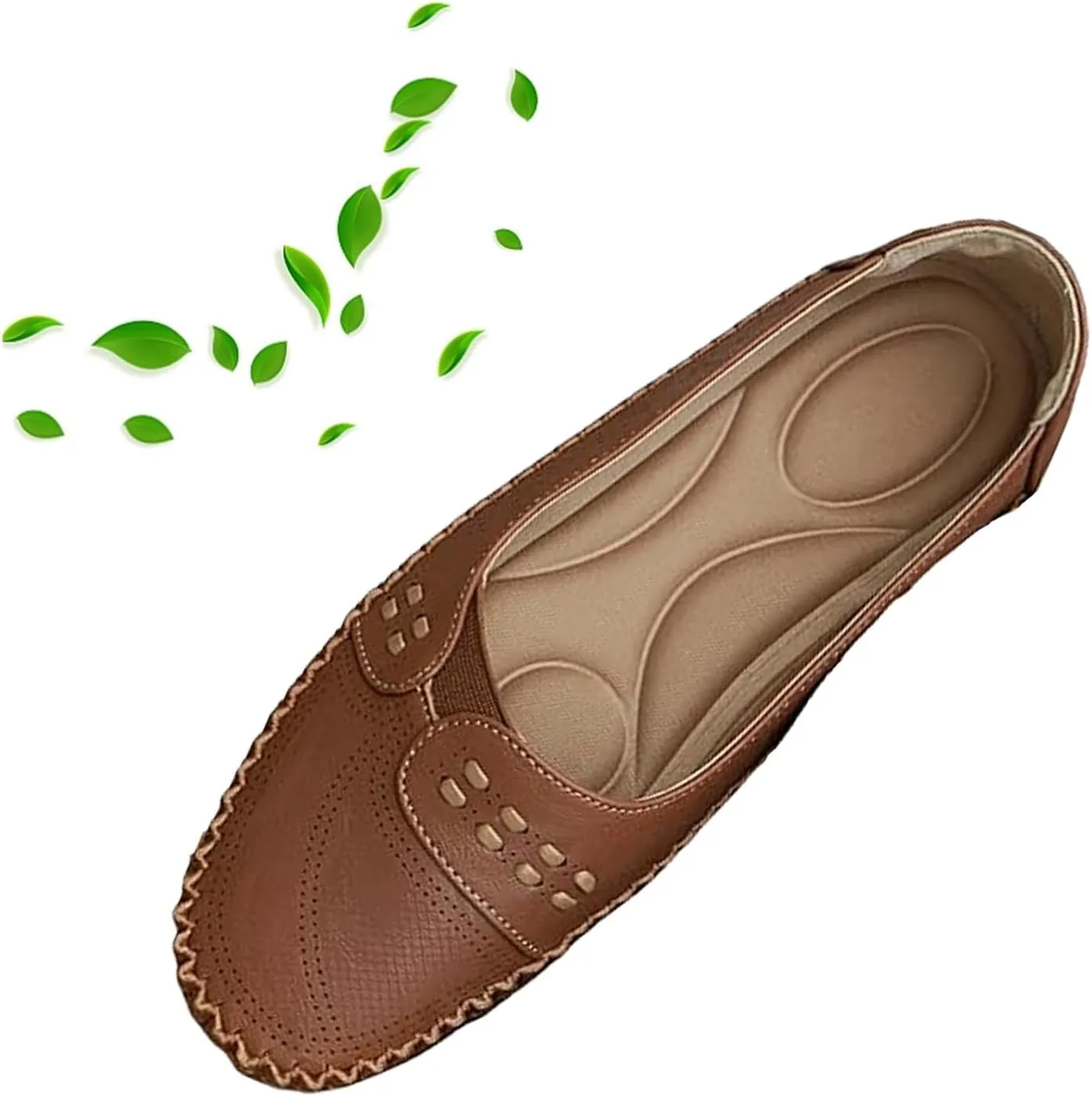 Women's Classic Comfort Leather Penny Loafers Casual Slip on Lightweight Walking Flats Driving Office Boat Shoes