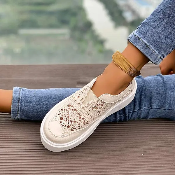Women's Hollow-Out Breathable Casual Loafers 97598724C