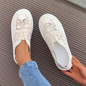 Women's Hollow-Out Breathable Casual Loafers 97598724C