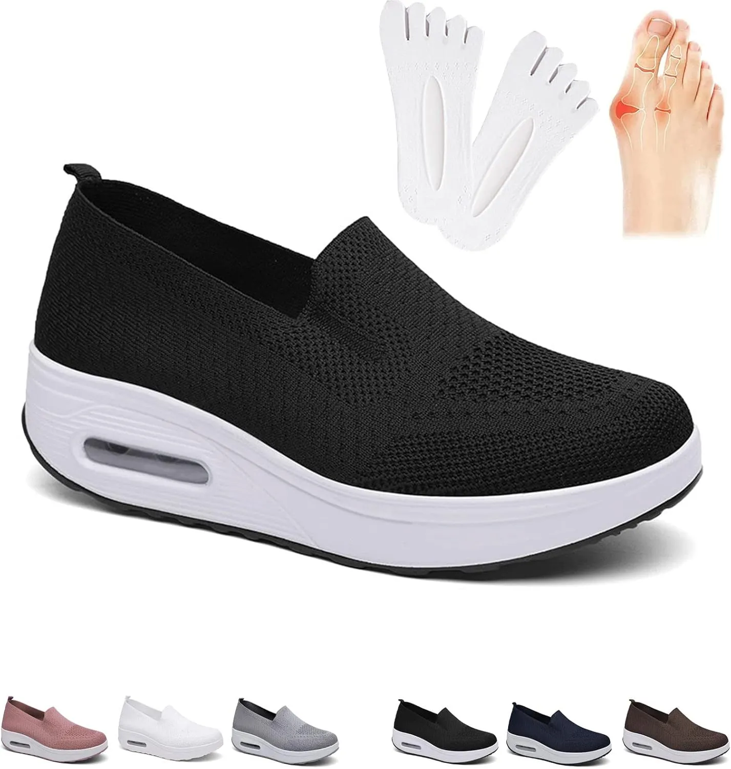 Women's Orthopedic Sneakers, Slip-On Light Air Cushion Orthopedic Sneakers, Womens Orthopedic Sneakers, 2023 New Women's Stylish Breathable Orthopedic Sneakers