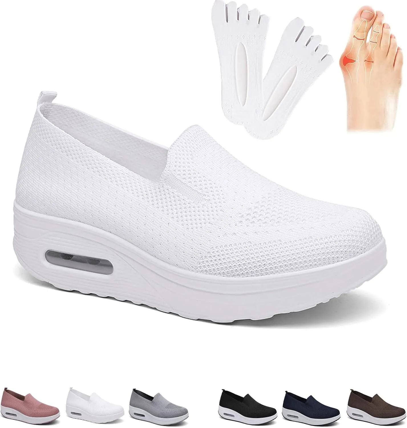 Women's Orthopedic Sneakers, Slip-On Light Air Cushion Orthopedic Sneakers, Womens Orthopedic Sneakers, 2023 New Women's Stylish Breathable Orthopedic Sneakers