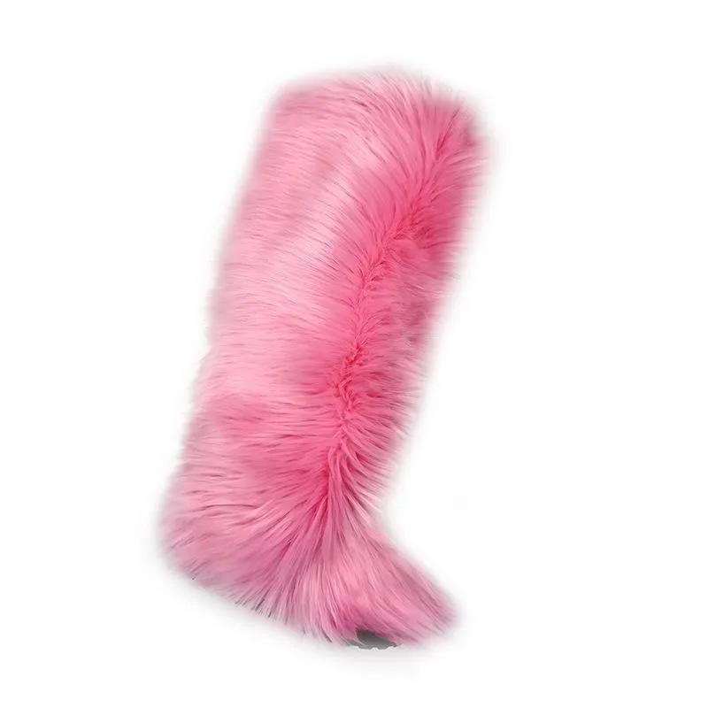Women's warm plush lining knee high fuzzy snow boots